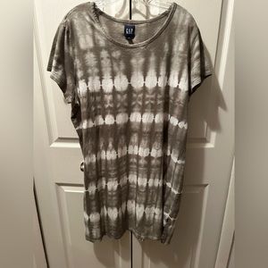 GAP Green T-Shirt Dress, Tie-Dye Cotton Jersey Stretch, Knee Length, XXL